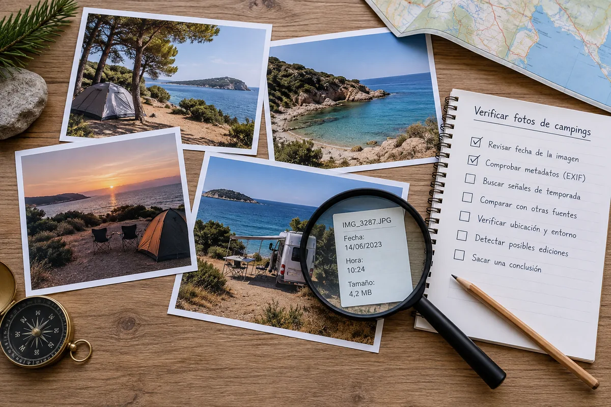 Selección de imágenes para verificar el contexto de un camping