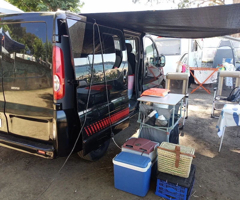 Familias disfrutando del camping